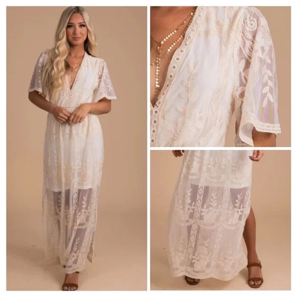 knee length dresses for ladies BLUE SMOCKED LACE MAXI DRESS | CULT MIA main image 0
